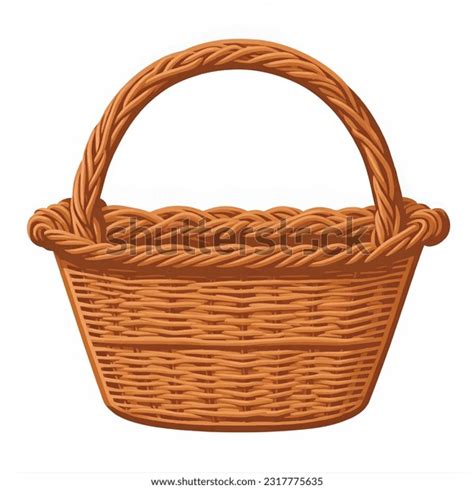 Empty Wicker Basket Vector Illustration Stock Vector (Royalty Free ...