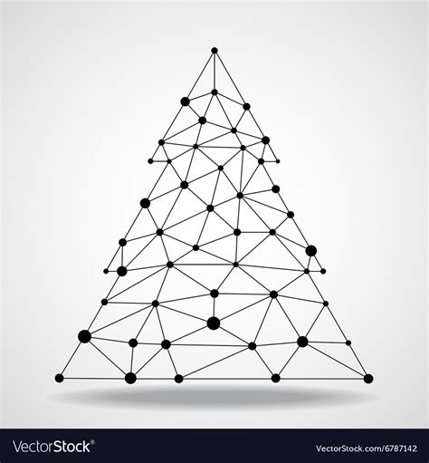 Abstract Geometric Triangle Christmas Tree Vector Image