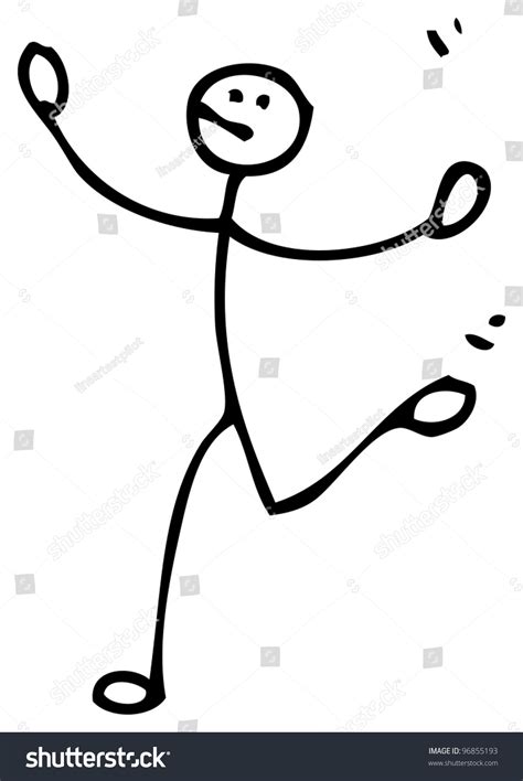 Cartoon Stick Person Skipping Stock Photo 96855193 Shutterstock