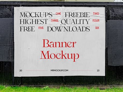 Paper Banner Large Format On Wall Free Mockup — Free Mockup World