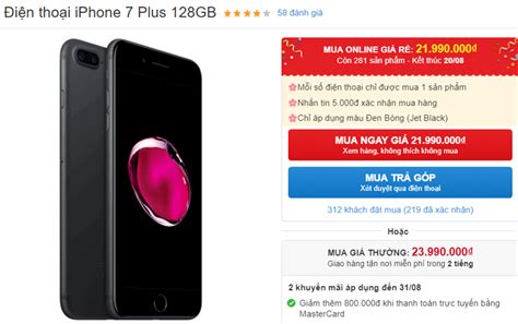 iPhone 7 Plus 128GB và 256GB giảm giá sốc ở Thế Giới Di Động