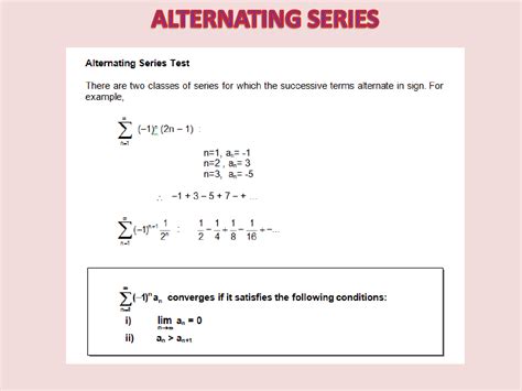 SOLUTION Alternating Series And Types Of Convergence Studypool