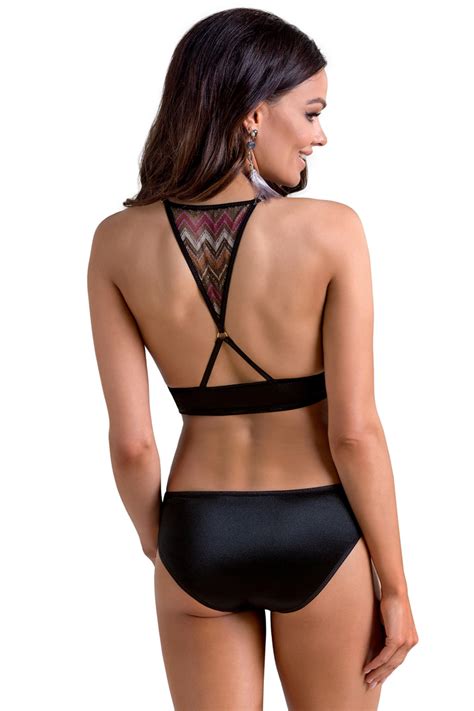 Casmir Lagerta Bikini Nocna Komplet Biustonosz Stringi Black Black