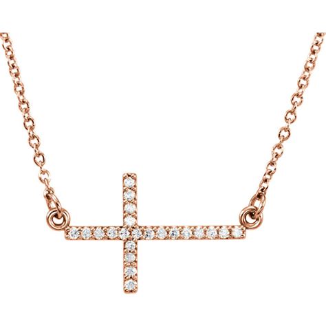 Diamond Sideways Cross Necklace Snyder Jewelers