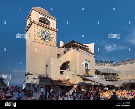 Scene Of Capri Piazzetta Square Italy Stock Photo Alamy