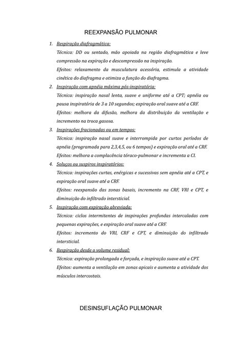 Exercicios Respiratórios Pulmonar 1 Dd Ou Sentado Apoiada Na E Leve