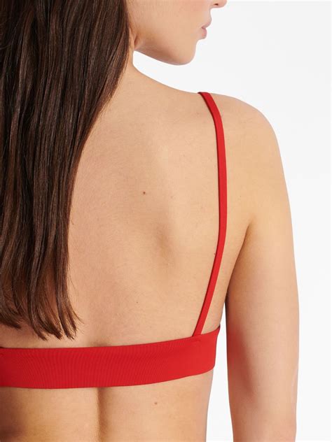 Balmain Logo Embellished Bikini Set Red Farfetch