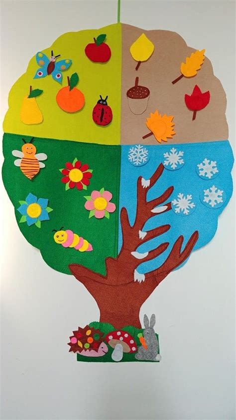 Árbol De Fieltro De Cuatro Estaciones Para Niños árbol De Juguete Para