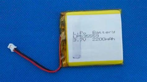 RoHS Certified Lithium Polymer Battery LP535559 2200mAh 3 7V 8 14Wh