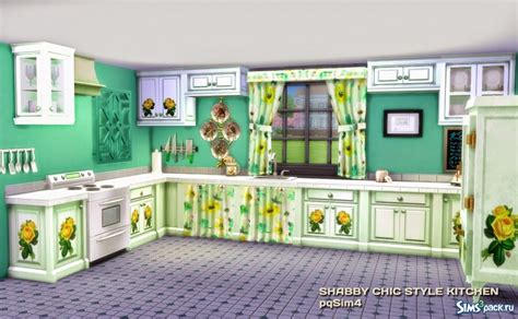 Скачать кухня Shabby от Pqsim4 для Симс 4