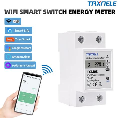 Tuya A Din Rail Wifi Smart Energy Meter Timer Power Monitor Kwh Meter