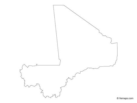 Outline Map Of Mali Free Vector Maps Map Vector Map Outline