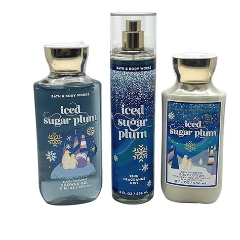 Amazon Bath Body Works Iced Sugar Plum 3 Pc Bundle Shower