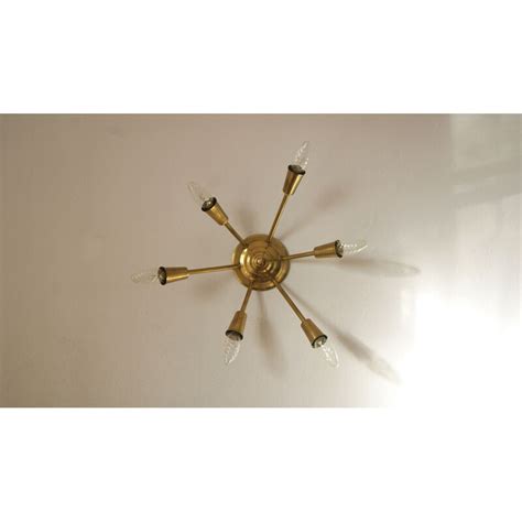 Italian Vintage Brass Sputnik Wall Lamp 1950s