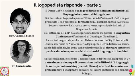 Il Logopedista Risponde Parte 1 Dott Gabriele Bianco 13 YouTube