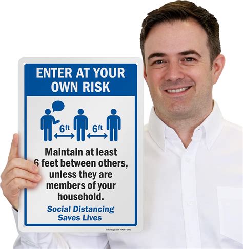 Buy Smartsign 14 X 10 Inch “enter At Your Own Risk Maintain At Least