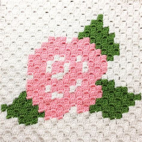 Rose Pattern C2c Crochet Pattern Blanket Instant Download Etsy