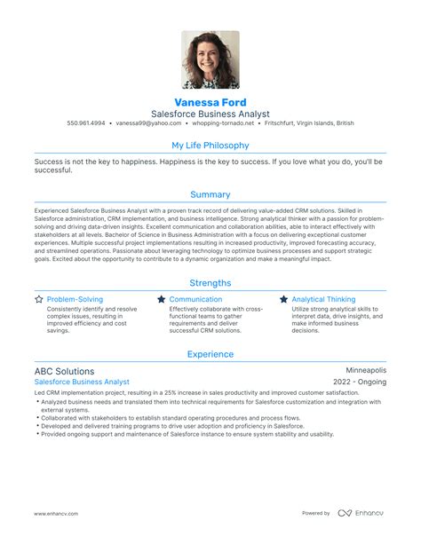 Salesforce Business Analyst Resume Examples How To Guide For