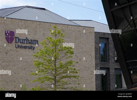 University of Durham sign and logo on a University building, Durham ...