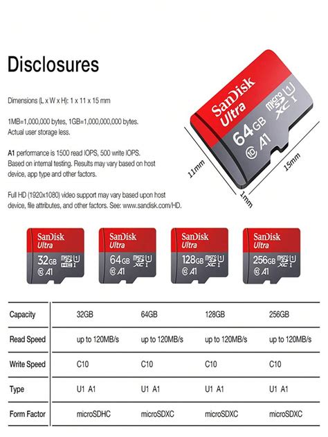 Sandisk サンディスク マイクロ Sd カード 32 ギガバイト 64 ギガバイト 128 ギガバイト 256 ギガバイト 512 ギガバイト 1 テラバイト C10 U1 A1 V10