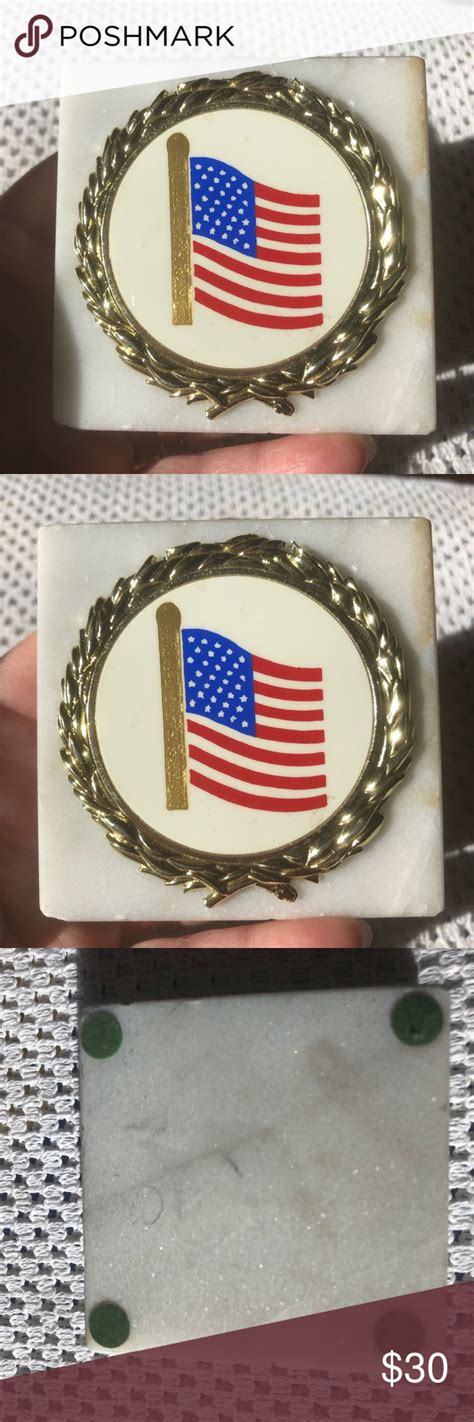 Vintage American Flag Marble Paperweight In 2020 Vintage American