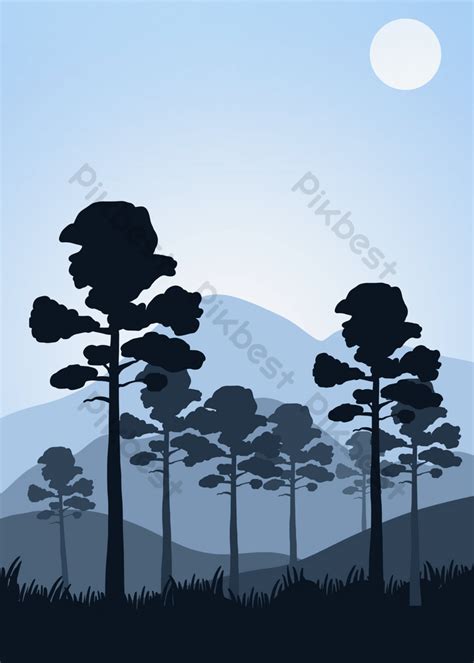 Forest Silhouette Landscape Background | PSD Free Download - Pikbest