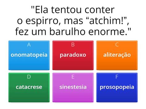 Atividade Sobre Figuras De Linguagem Quiz