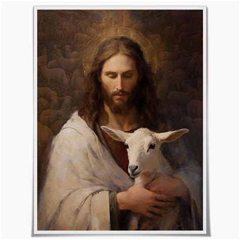 AVOI Jesus Paintings Wall Art Christian Canvas Print Poster White And