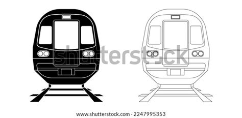 Mrt Train Silhouette Vector Line Art Stock Vector Royalty Free