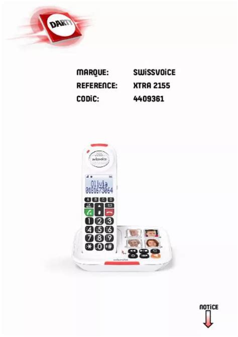 Notice Swissvoice Xtra T L Phone Sans Fil Trouver Une Solution