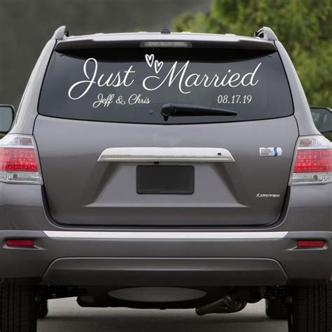 Just Married Sign Wedding Sign Just Married Car Decal Etsy