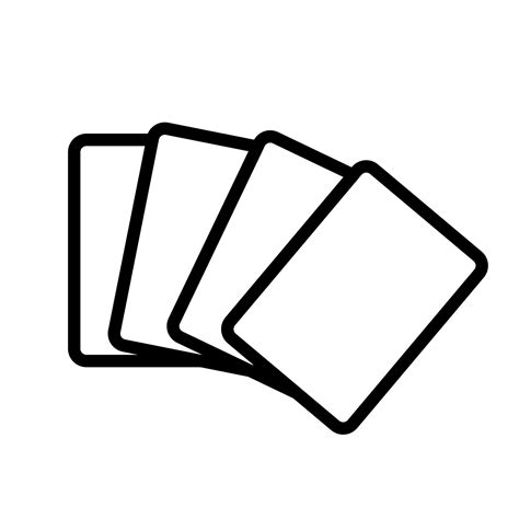 Card Deck Icon Line Isolated On White Background Black Flat Thin Icon