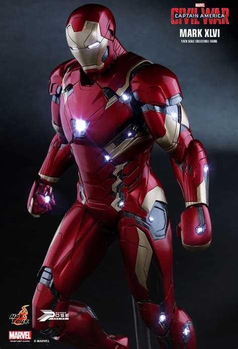 Captain America Civil War Iron Man Mark XLVI by Hot Toys - The Toyark ...