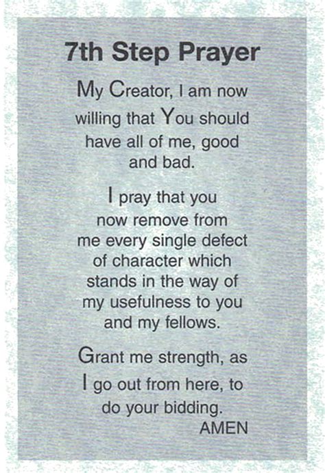 Aa 7th Step Prayer Inspirational Card Recovery Shop