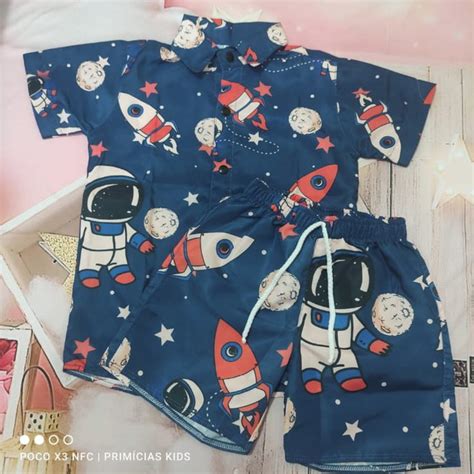 Conjunto Temático Infantil Aniversário Astronauta m 4 5 Anos