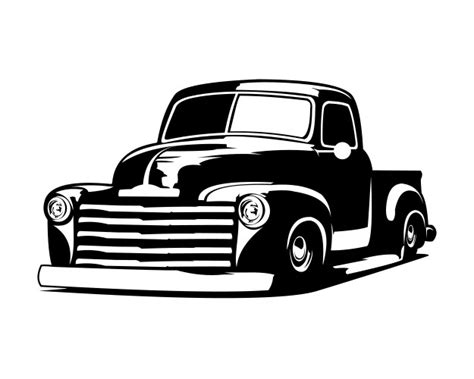 Chevy C10 Truck Industry Logo Silhouette Vector Image