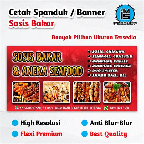 Jual Cetak Spanduk Banner Sosis Bakar Dan Aneka Seafood Shopee Indonesia