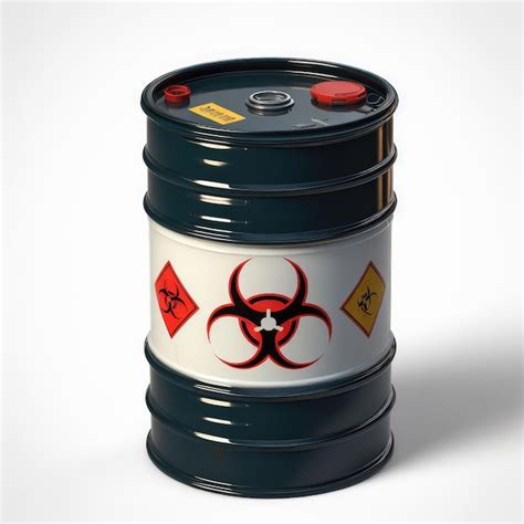 Premium AI Image Radioactive Waste Barrel Isolated White