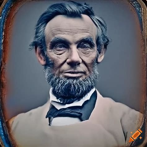 Daguerreotype Photo Of A Bartender Wearing A White Apron Whose Face