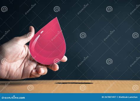 Hands Drop Blood Paper Cut To Donation Box Blood Transfusion World