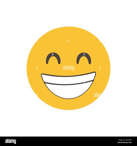 Beaming face with smiley eyes, cheesy face. Vector illustration ...