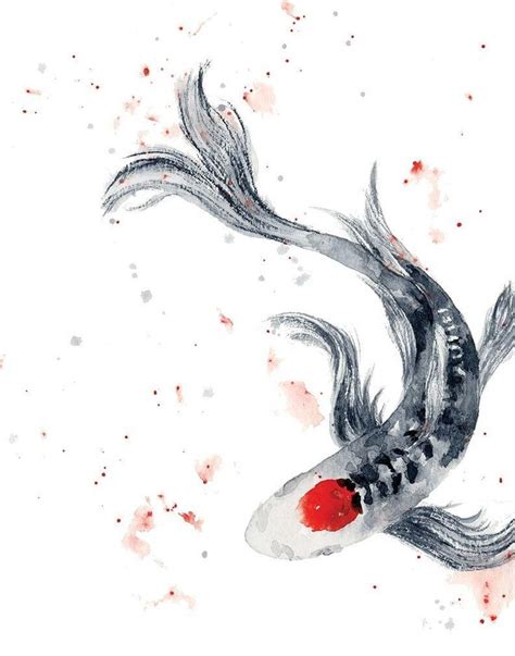 Butterfly Koi Watercolor Painting Koi Fish Art Fauna Wall Art Art Print ...