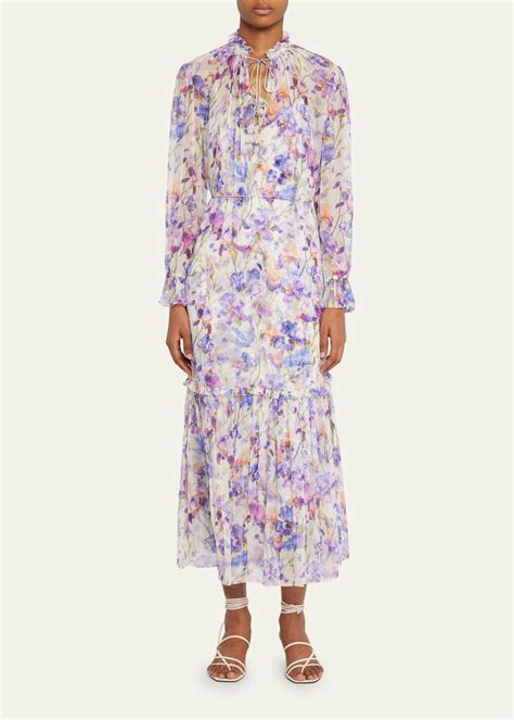 Zimmermann Tama Floral Tubular Midi Dress In Pink Lyst