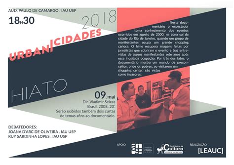 Cartazes de 2018 Projeto Memória IAU USP Acervo