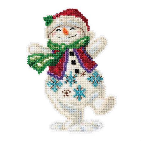 Snowman Dancing Counted Cross Stitch Kit Mill Hill Jim Etsy