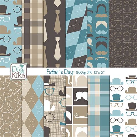 Father S Day Digital Papers Gentleman Scrapbook Paper Etsy