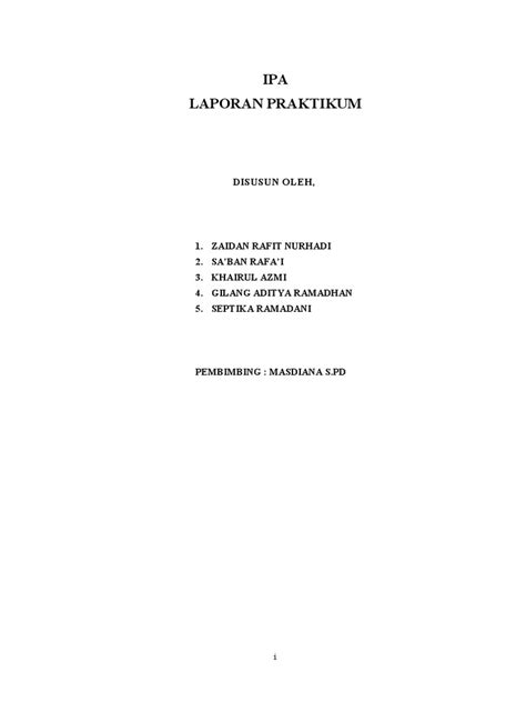 Laporan Praktikum Ipa Listrik Dinamis Pdf
