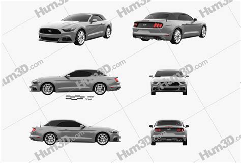 Ford Mustang Convertible 2018 Blueprint Template