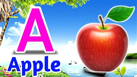 A For Apple B For Ball C For Cat Two Words With Phonics Sound ABC