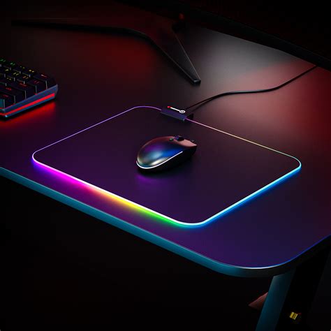 Rampage Mp Black Mm Rgb Led Gaming Mouse Pad Segment